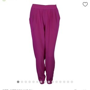 Diane Von Furstenberg pink silk pants joggers so 4